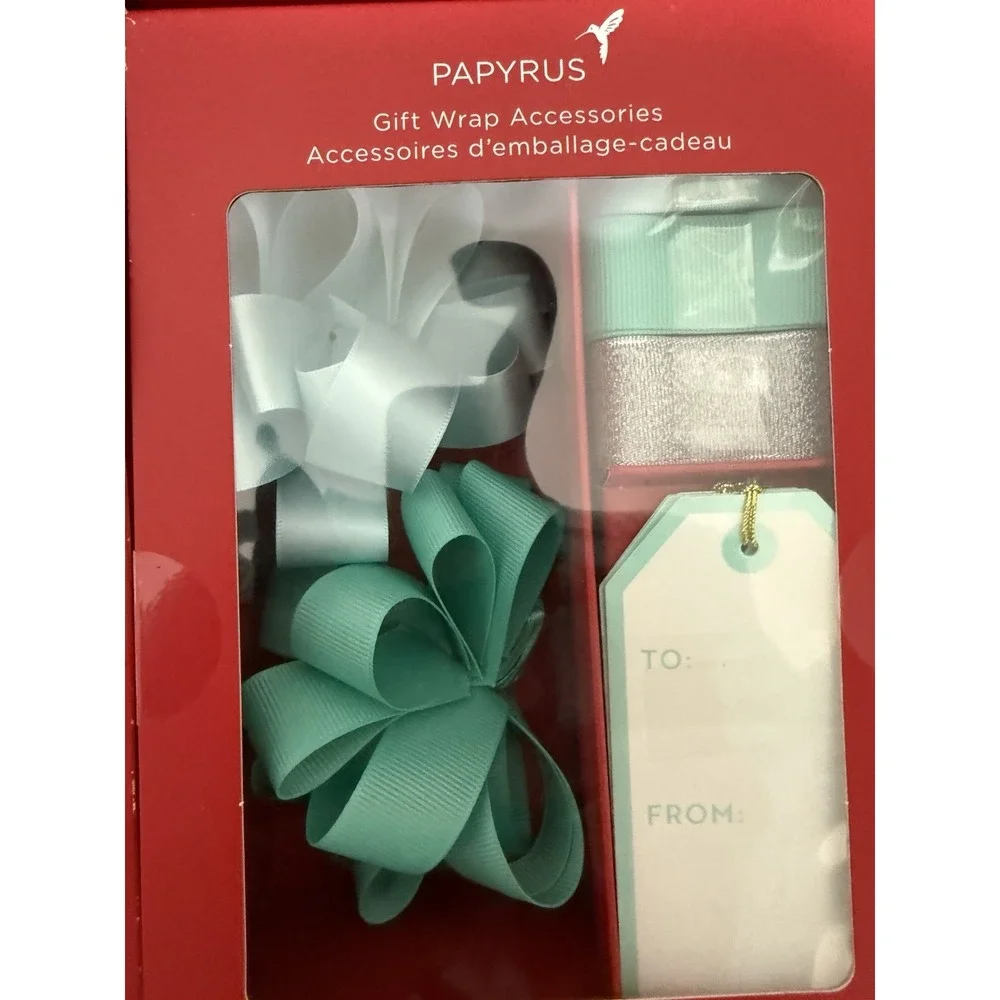 5 Boxes‎ Christmas Gift Wrapping Accessories Tags Ribbons Bows Papyrus Red Green